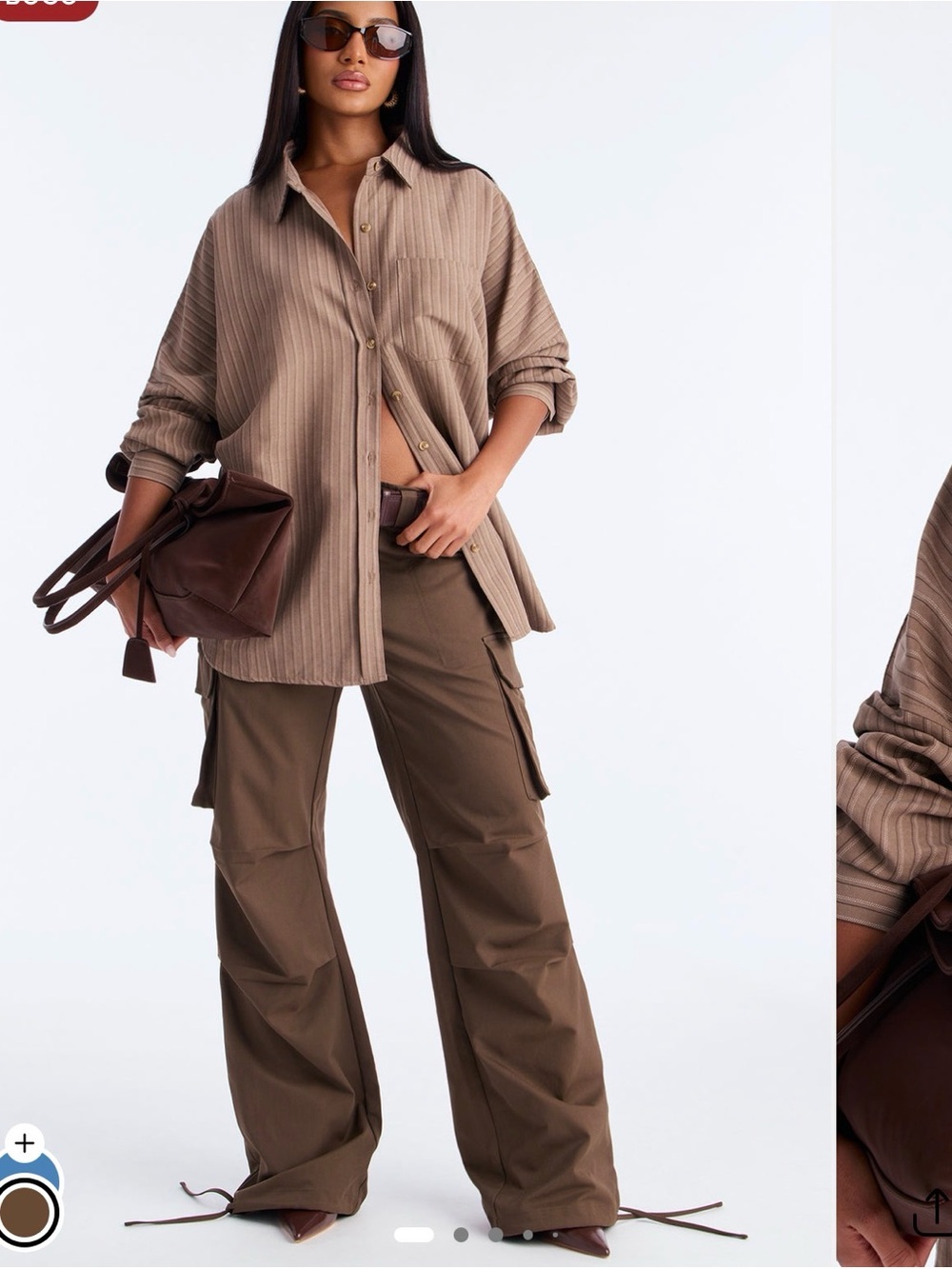 Fashion Nova Brown Wide-Leg Cargo Pants